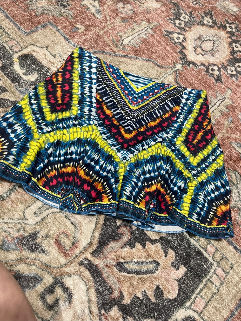 Lucky in Love Multicolor Tribal Print Skater Skort